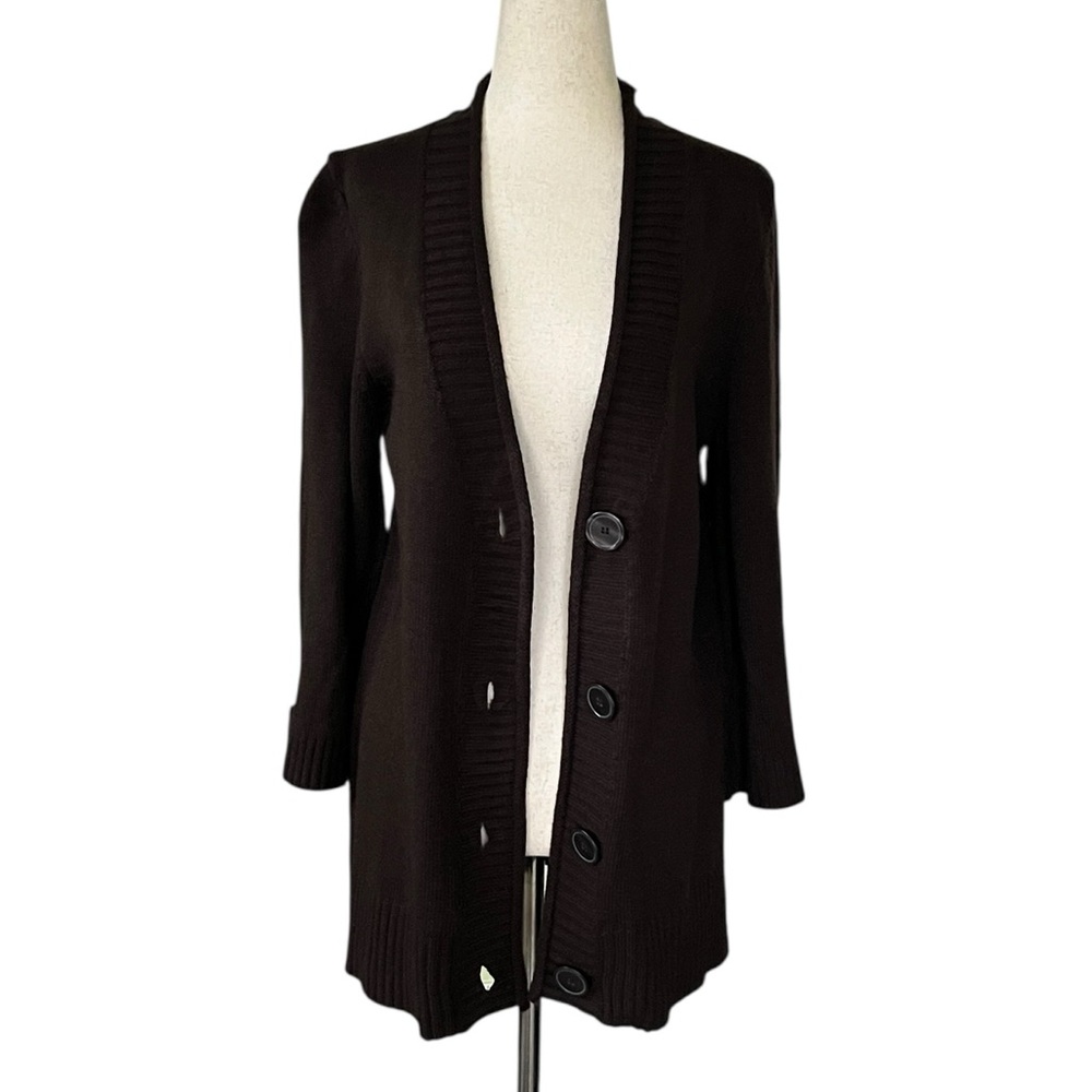Bobbi Brooks Chocolate Brown Button Down Cardigan